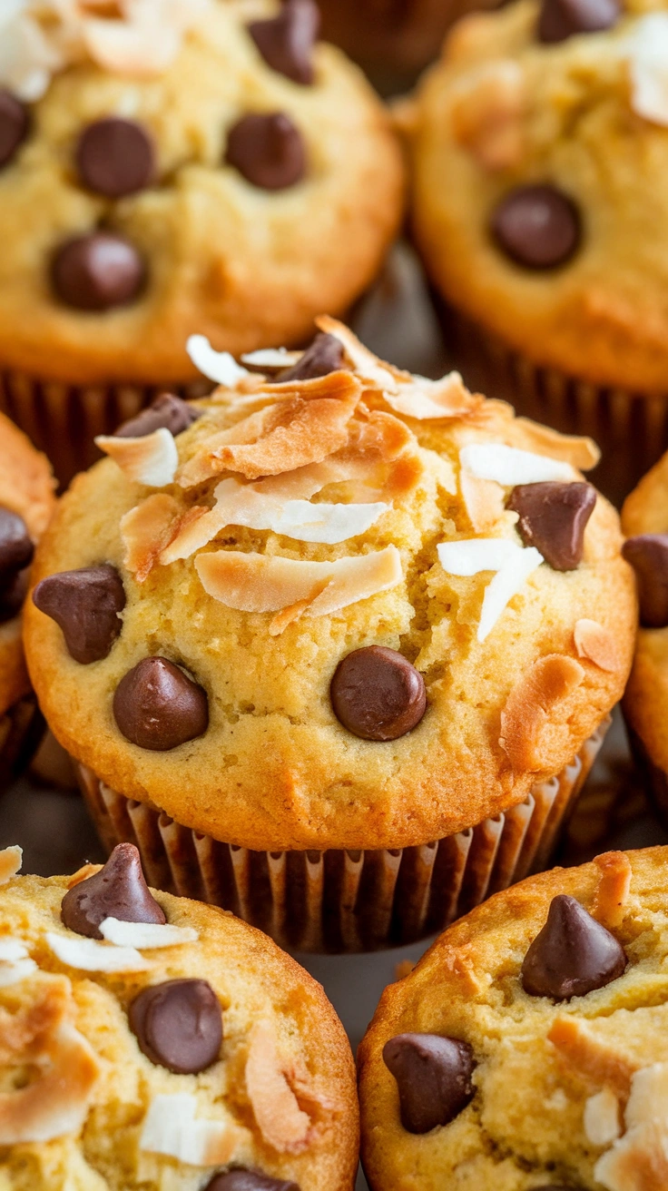 Coconut Chocolate Chip Banana Muffins