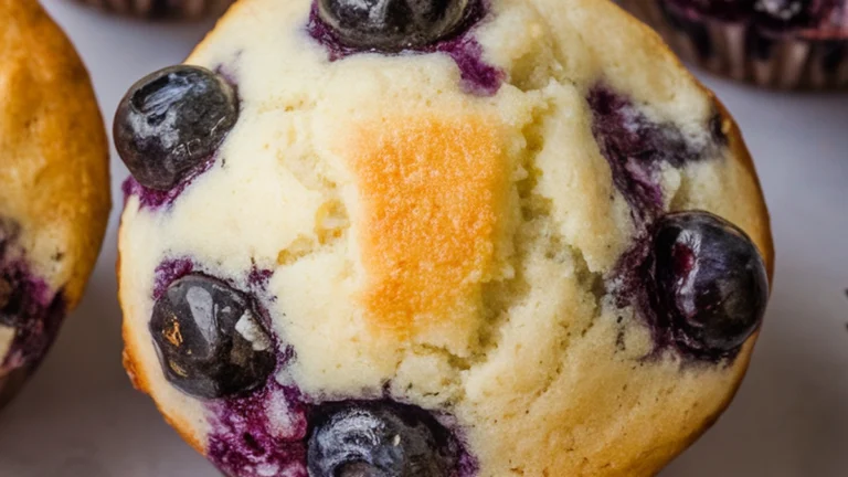 Coconut Flour Blueberry Muffins - Featured