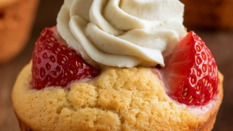 Easy Strawberry Muffins With Cream Cheese - Featured