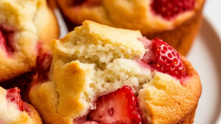Fresh Strawberry Mini Muffins Recipe - Featured