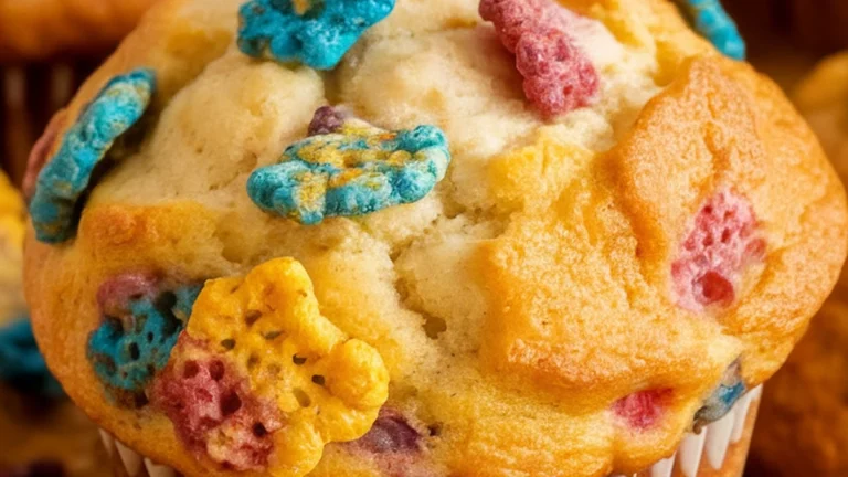 Fruity Pebble Breakfast Muffins - Featured