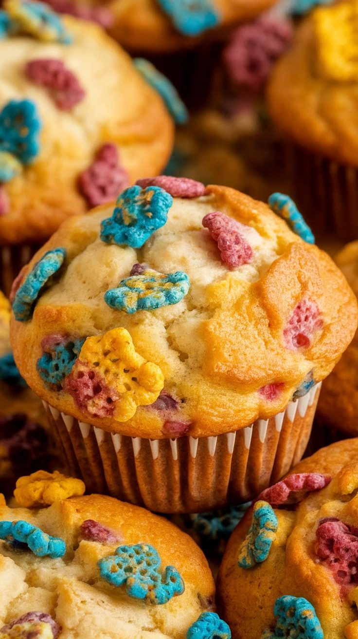 Fruity Pebble Breakfast Muffins