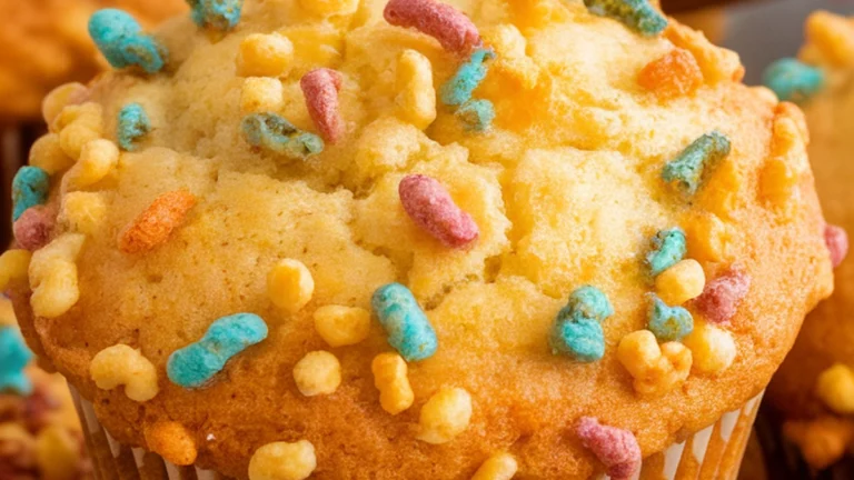 Fruity Pebble Breakfast Muffins - Featured