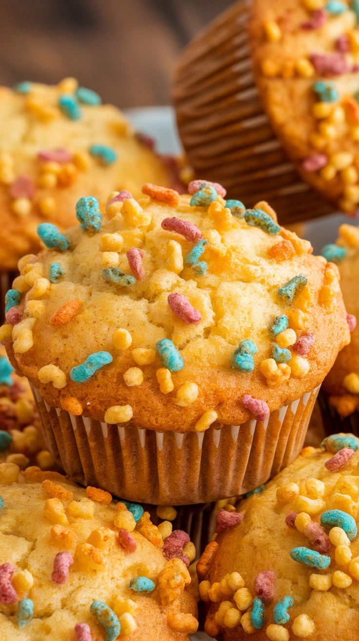 Fruity Pebble Breakfast Muffins