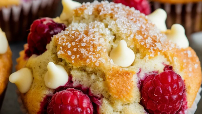 Gluten Free Raspberry White Chocolate Muffins - Featured