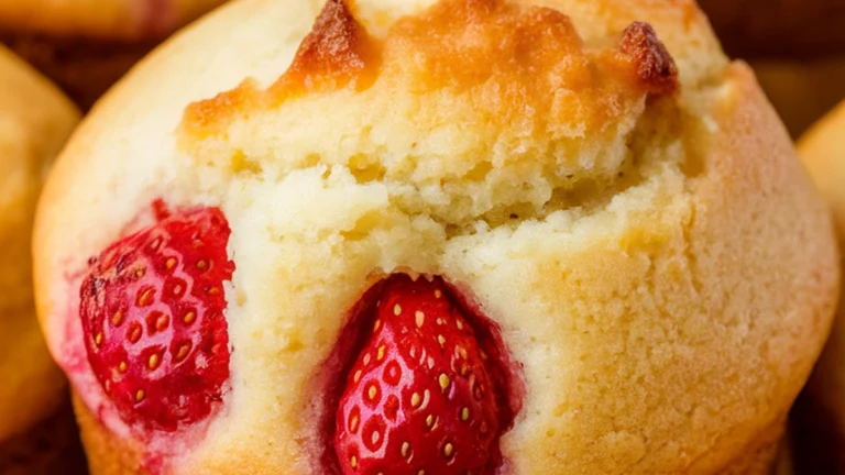 Keto Strawberry Muffins - Featured