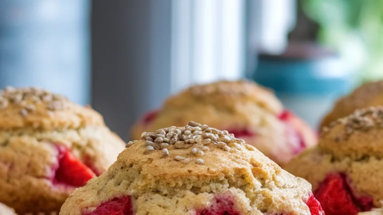 Lemon Strawberry Protein Muffins - Featured