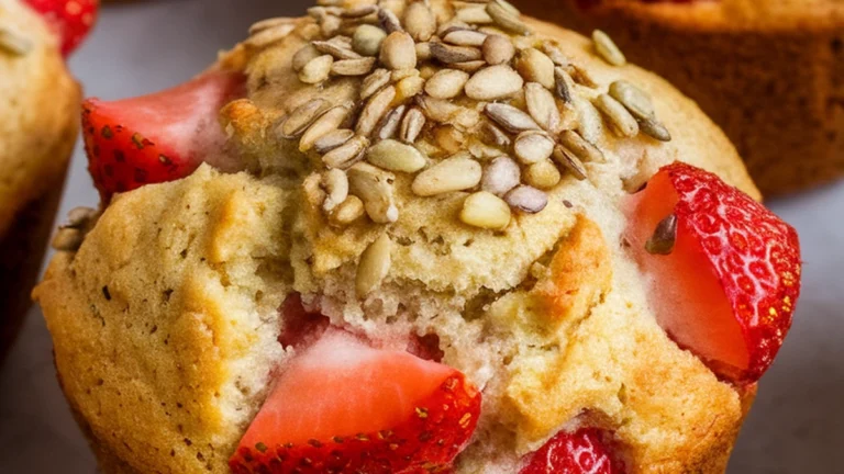 Lemon Strawberry Protein Muffins - Featured