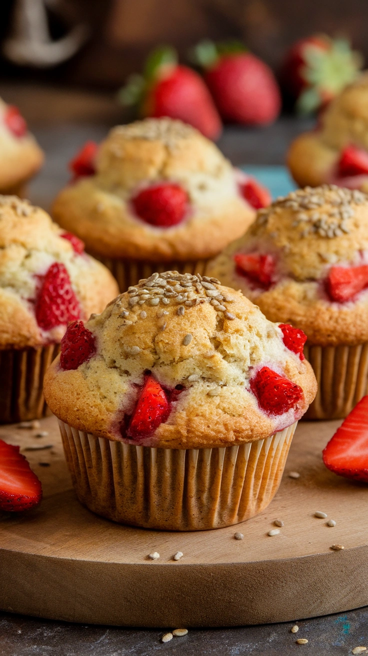 Lemon Strawberry Protein Muffins