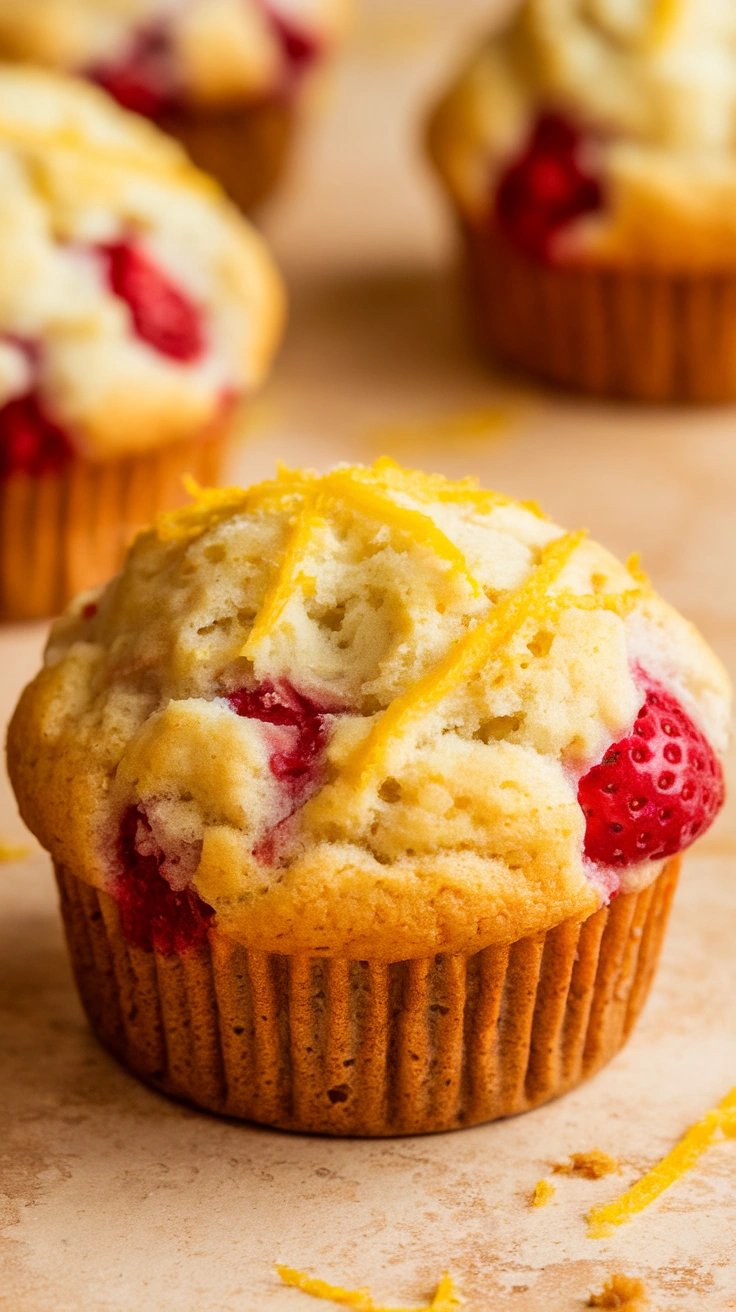 Meyer Lemon Strawberry Muffins