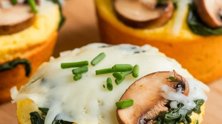 Mushroom Spinach Egg Muffin Recipe - Featured
