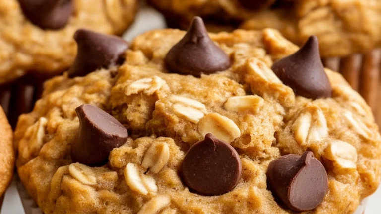 Oatmeal Banana Muffins with Chocolate Chips - Featured