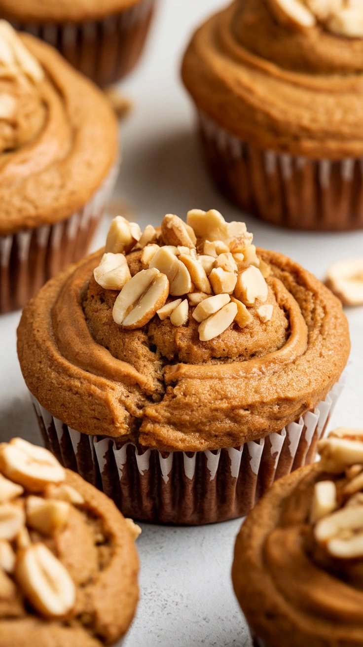 Peanut butter banana muffins
