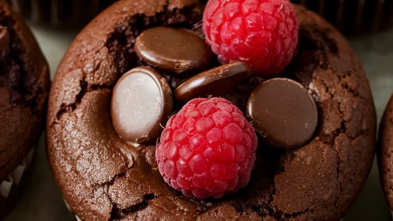 Raspberry Dark Chocolate Muffins - Featured