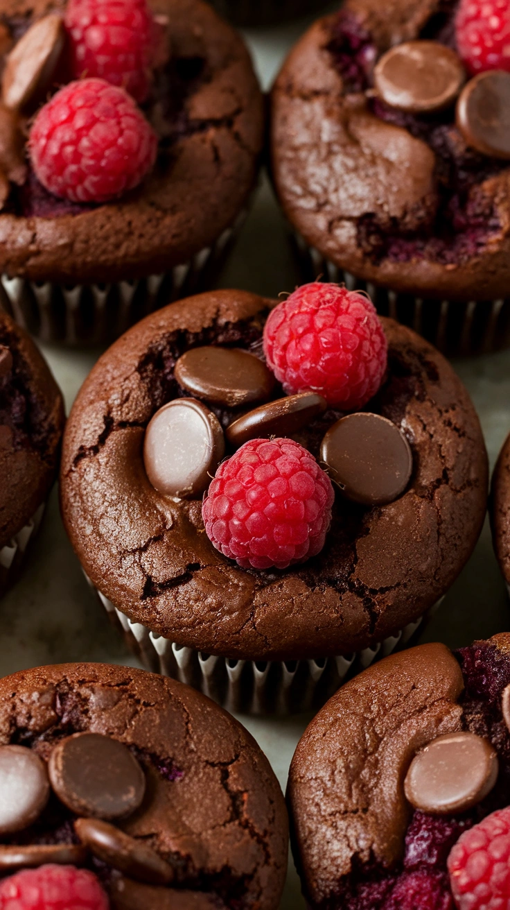 Raspberry Dark Chocolate Muffins
