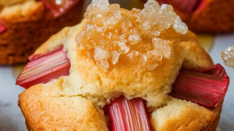 Rhubarb and Ginger Muffins - Featured