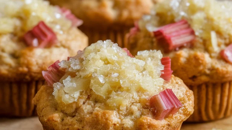 Rhubarb and Ginger Muffins - Featured