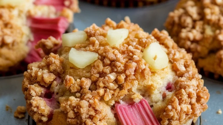 Rhubarb and Ginger Muffins - Featured