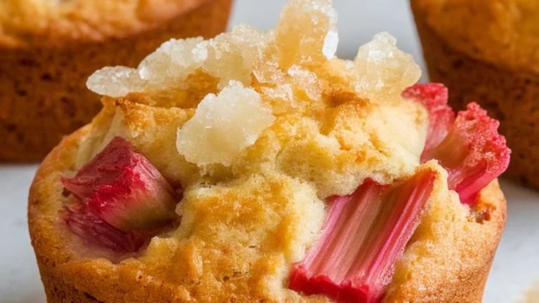 Rhubarb and Ginger Muffins - Featured