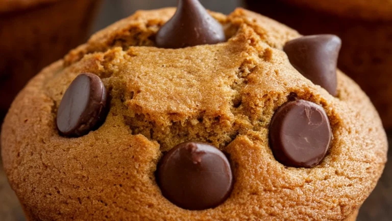 spelt flour gingerbread banana chocolate chip muffins - Featured