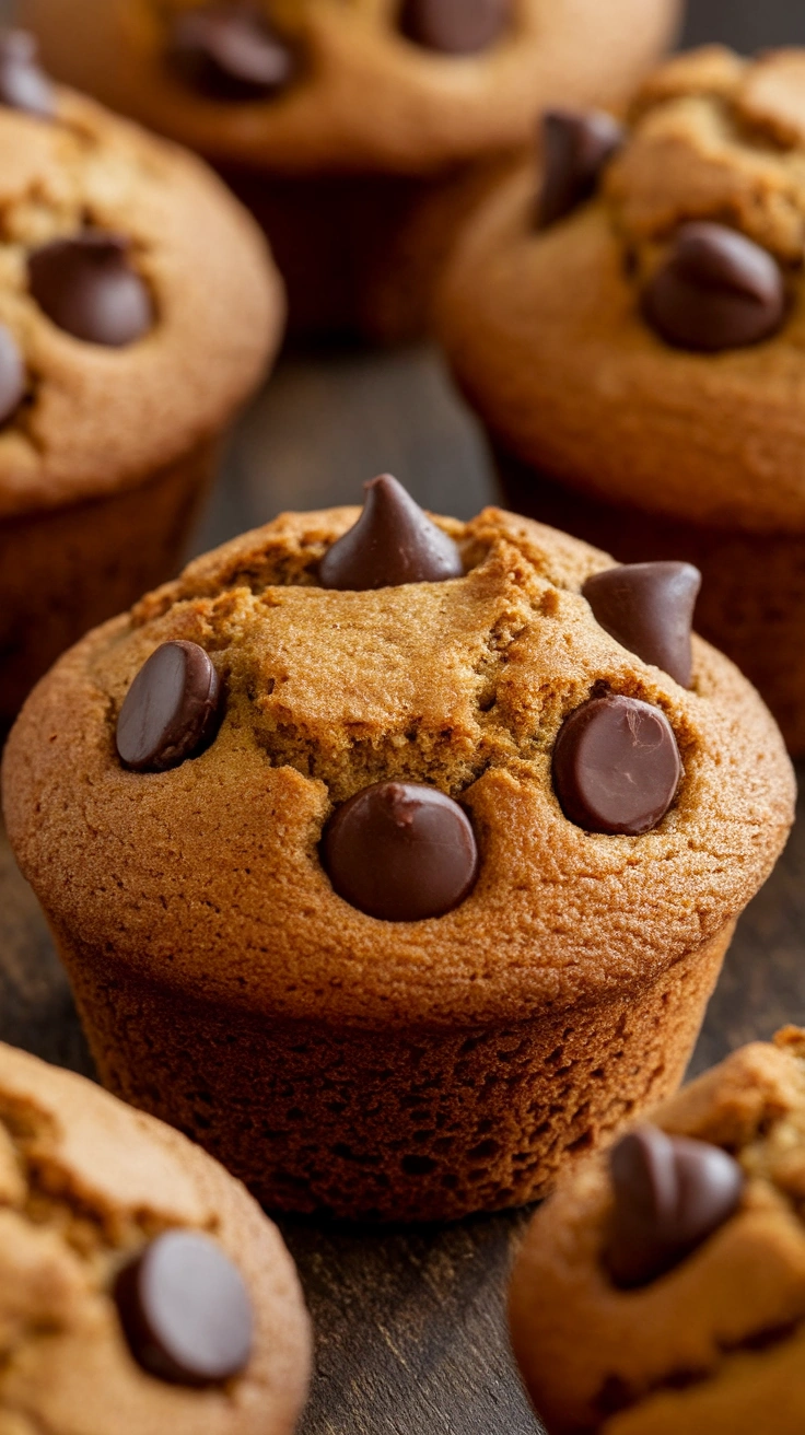 spelt flour gingerbread banana chocolate chip muffins