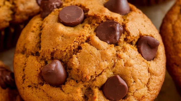 spelt flour gingerbread banana chocolate chip muffins - Featured