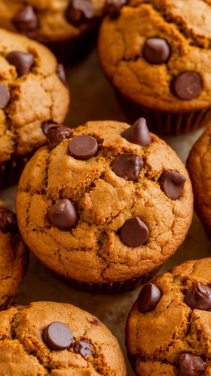 spelt flour gingerbread banana chocolate chip muffins