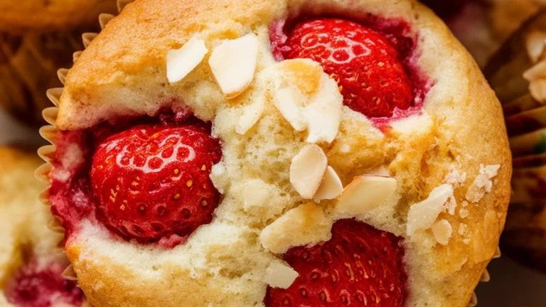 Strawberry Almond Flour Muffins - Featured