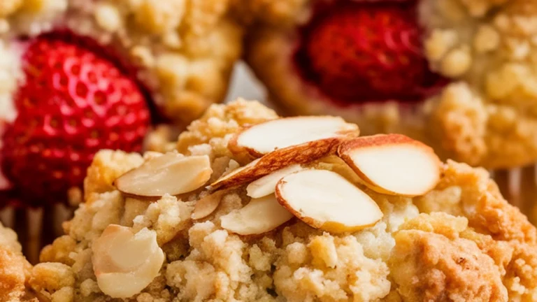 Strawberry Lemon Muffins with Crumb Topping - Featured