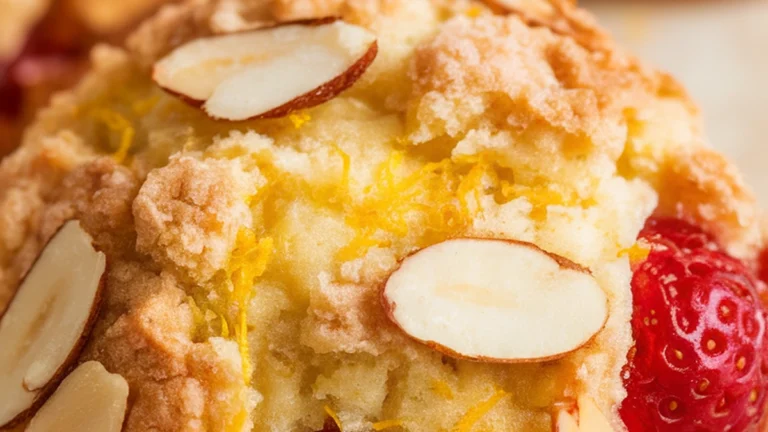 Strawberry Lemon Muffins with Crumb Topping - Featured