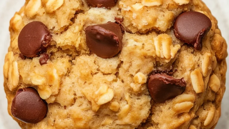 Vegan Banana Oatmeal Muffins with Chocolate Chips - Featured