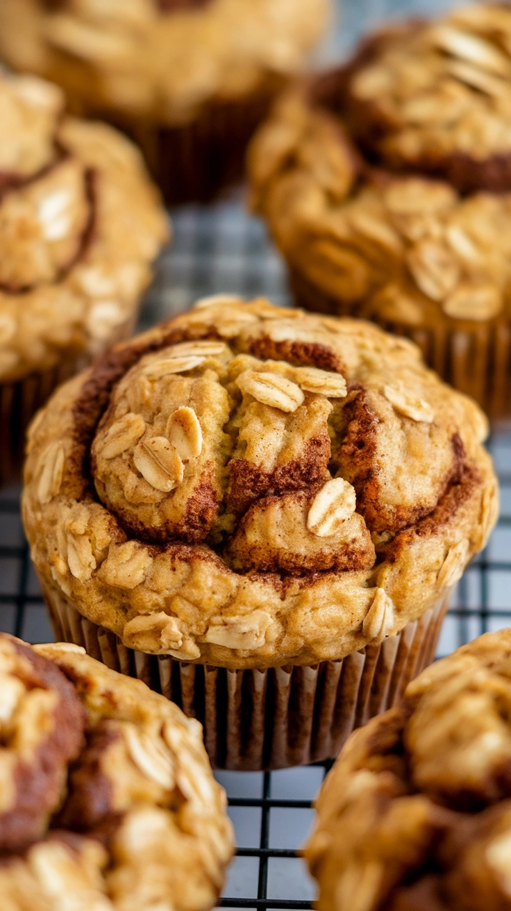 Vegan Oat Flour Cinnamon Swirl Muffins (gluten free)
