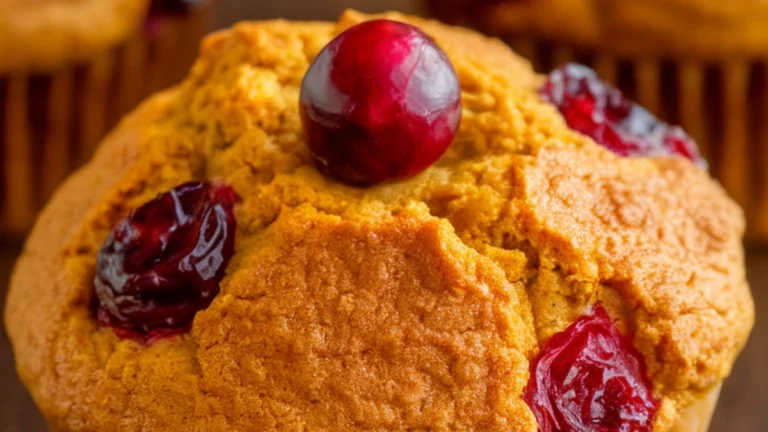 Vegan Pumpkin Cranberry Muffins - Featured