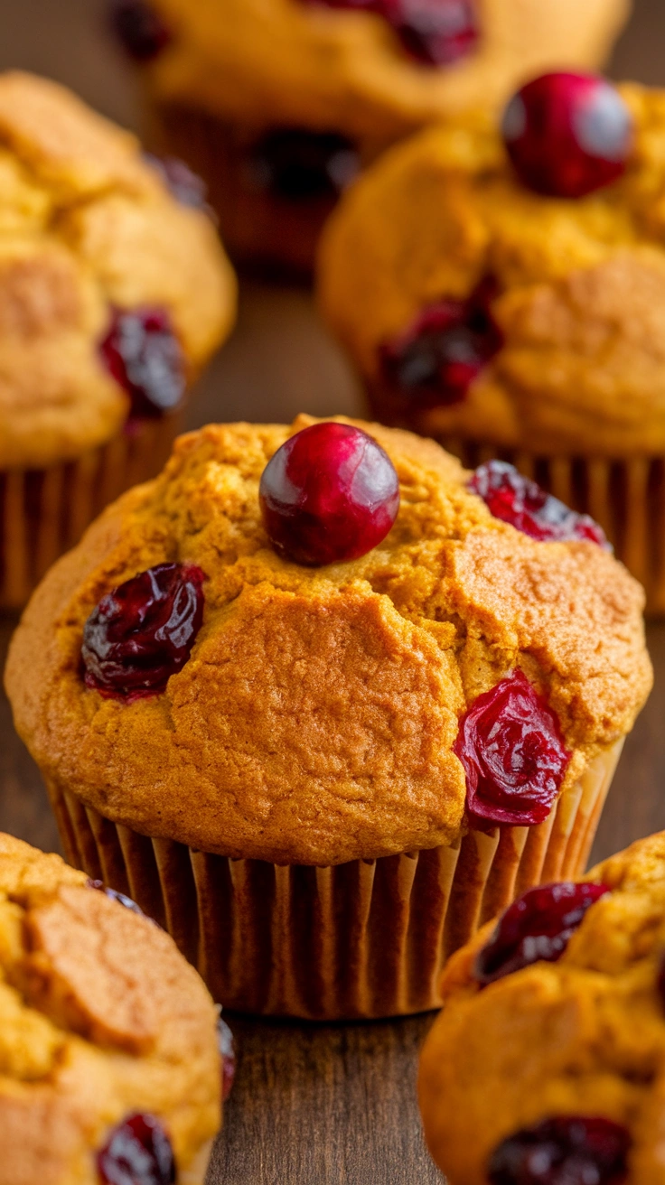Vegan Pumpkin Cranberry Muffins