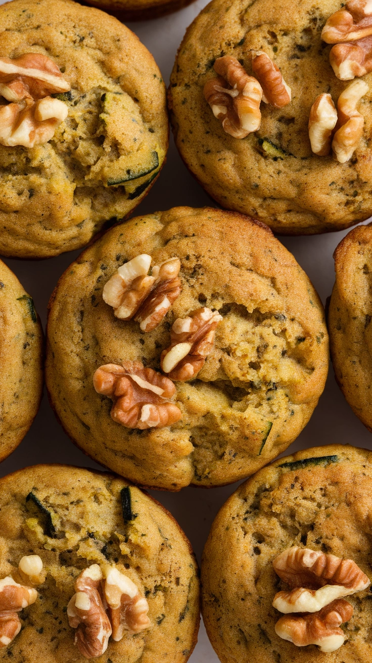 Vegan Zucchini Muffins with Flax and Walnuts