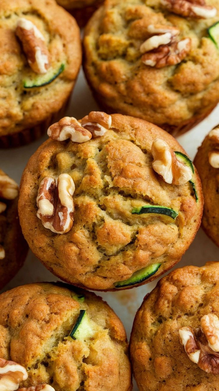 Vegan Zucchini Muffins with Flax and Walnuts