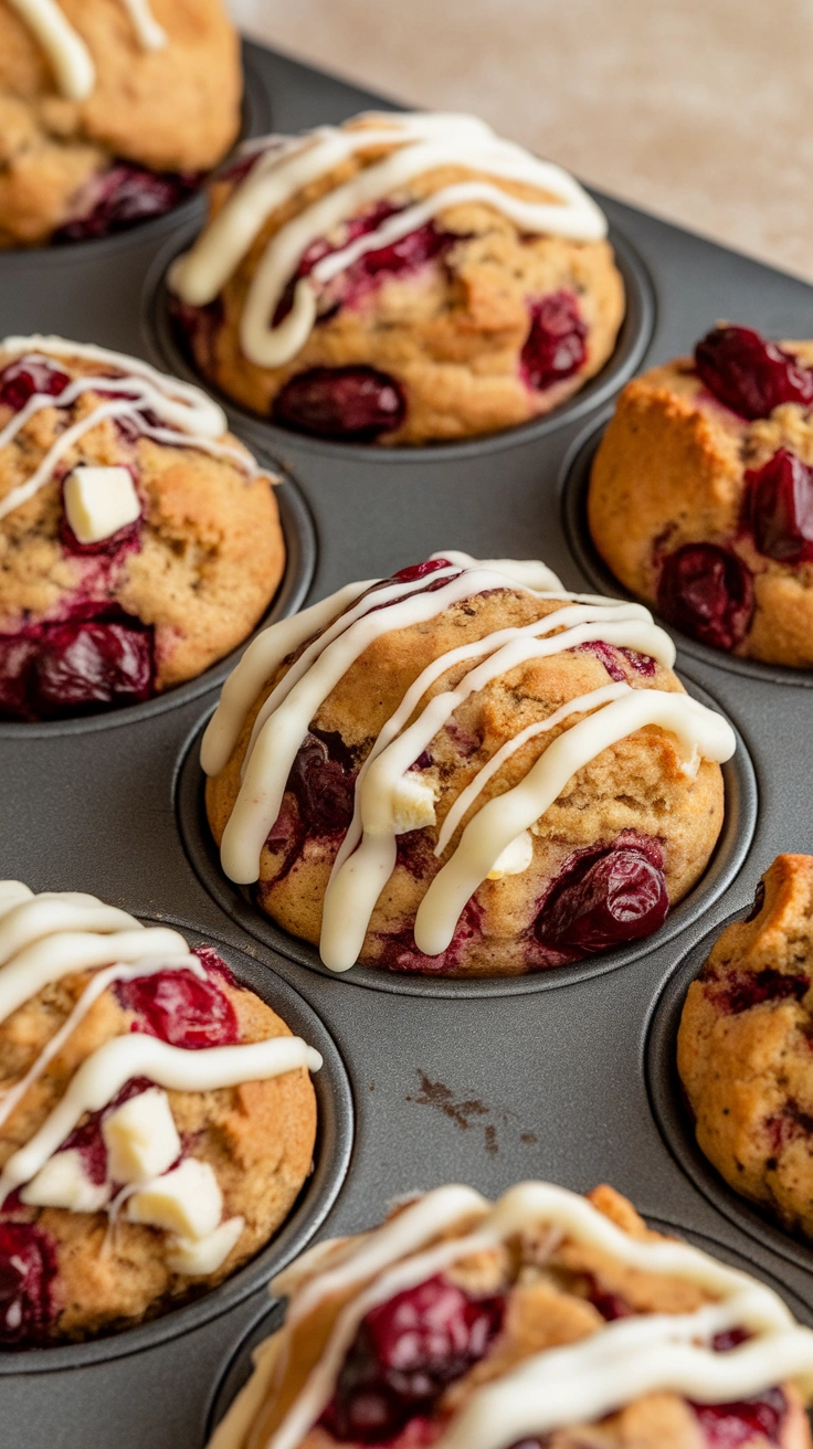 White Chocolate Cranberry Sourdough Discard Muffins