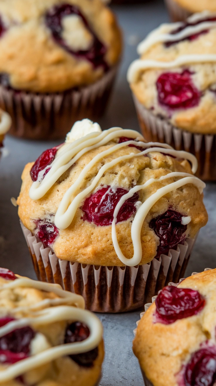 White Chocolate Cranberry Sourdough Discard Muffins