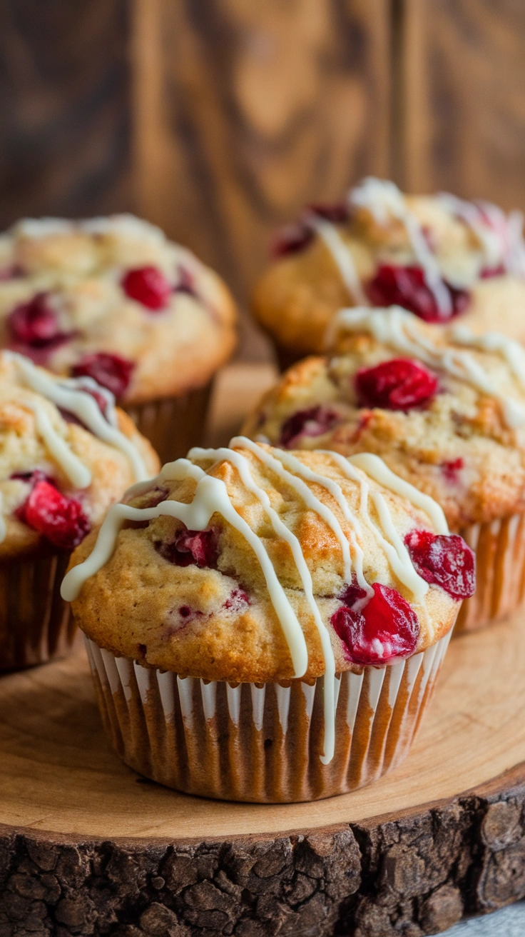 White Chocolate Cranberry Sourdough Discard Muffins