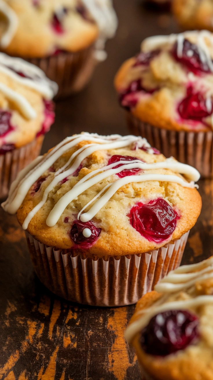 White Chocolate Cranberry Sourdough Discard Muffins