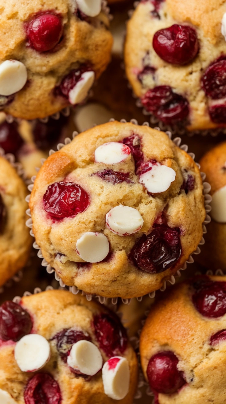 White Chocolate Cranberry Sourdough Discard Muffins