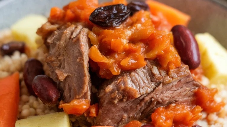 Bassi-Salté (Senegalese Couscous with Meat and Vegetables) - Featured