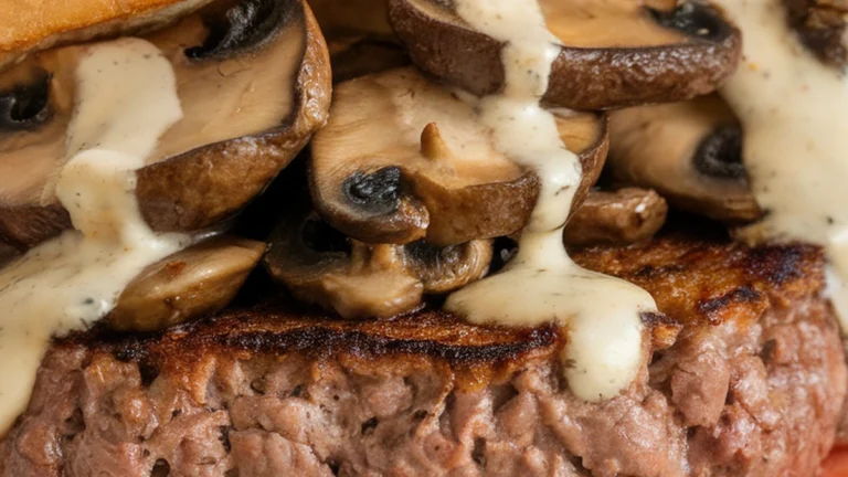 Beef and Mushroom Burger - Featured