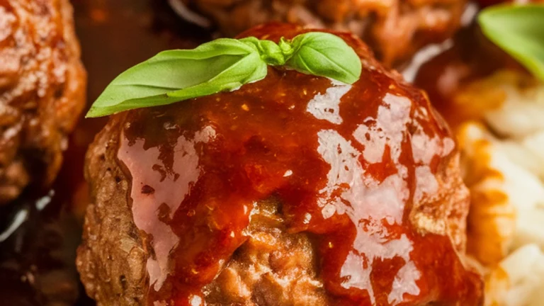 Bison Meatballs Baked in Hoisin Sauce (Marvin) - Featured