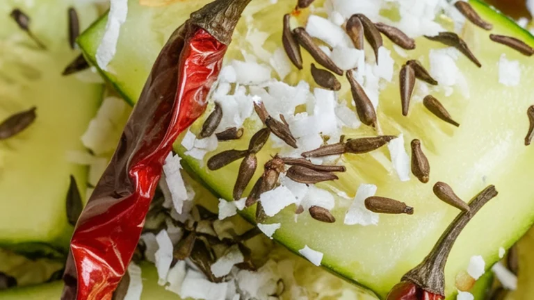 Boiled Cucumber and Grated Coconut (Pachadi) - Featured